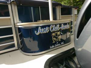 2017 Sylvan tri-toon Boat Lettering from Martin S, NC